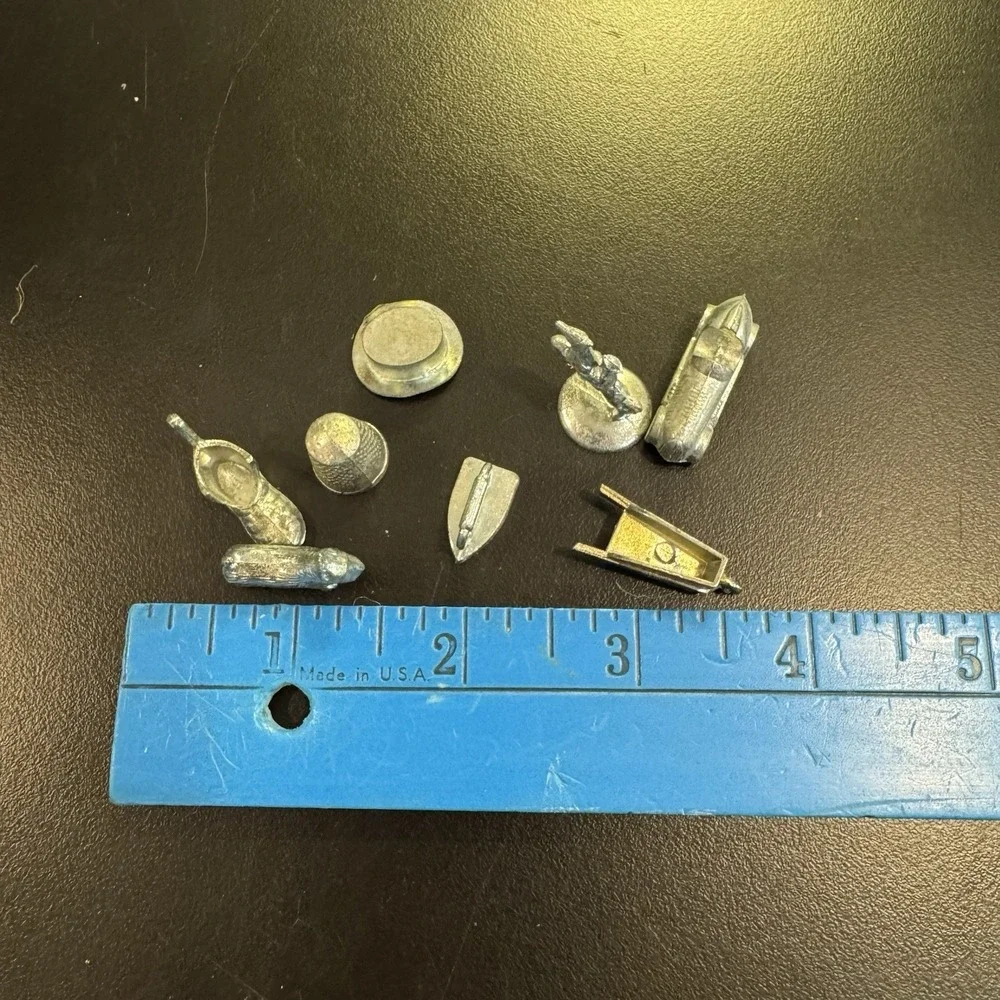Vintage Monopoly Replacement Pieces Lot of 8 Boot Scotty‎ Dog Thimble Hat Iron